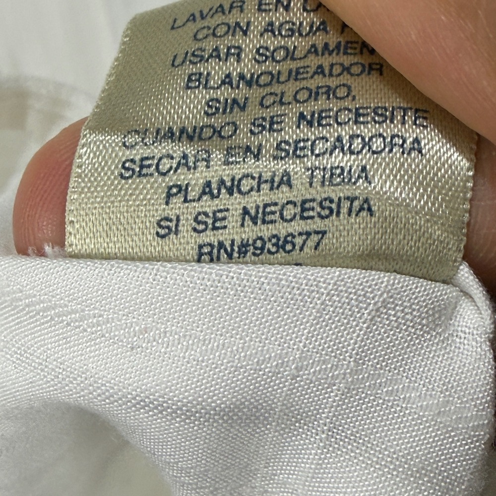 Island Shores Button Up Shirt Mens XXL‎ White Textured Stripe Short Sleeve - Picture 9 of 10
